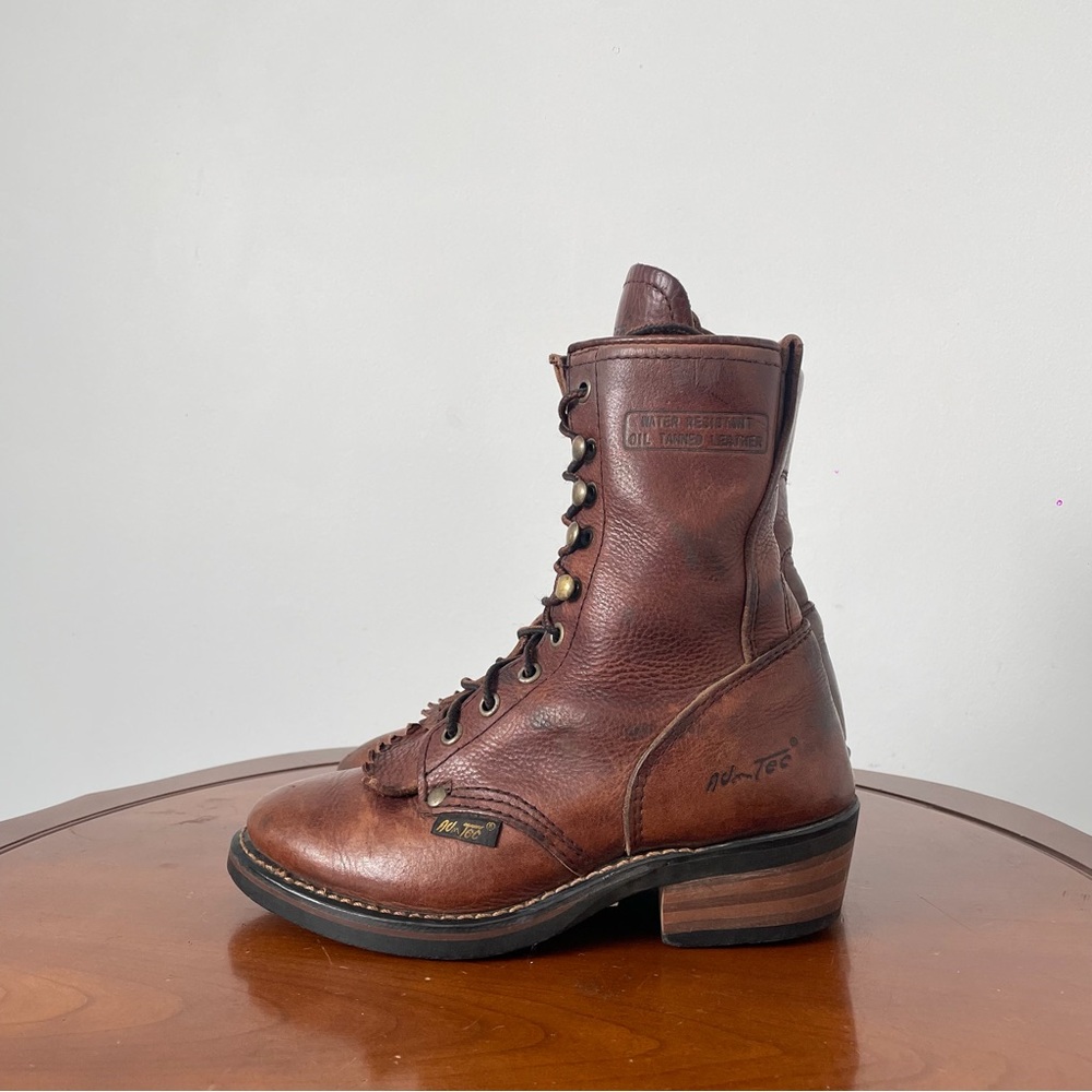 AdTec Women's 8" Chestnut Brown Leather Packer Cowboy Work Boot | US 5